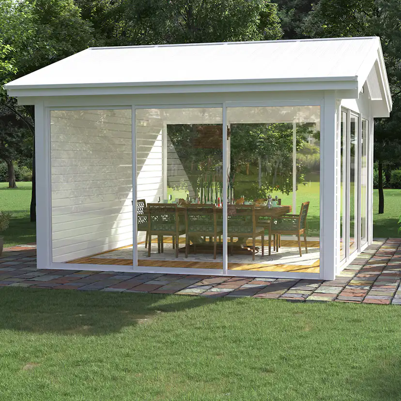 Komplett Fristående Uterum Landskap Glittra Förlängd Sommar 15 kvm