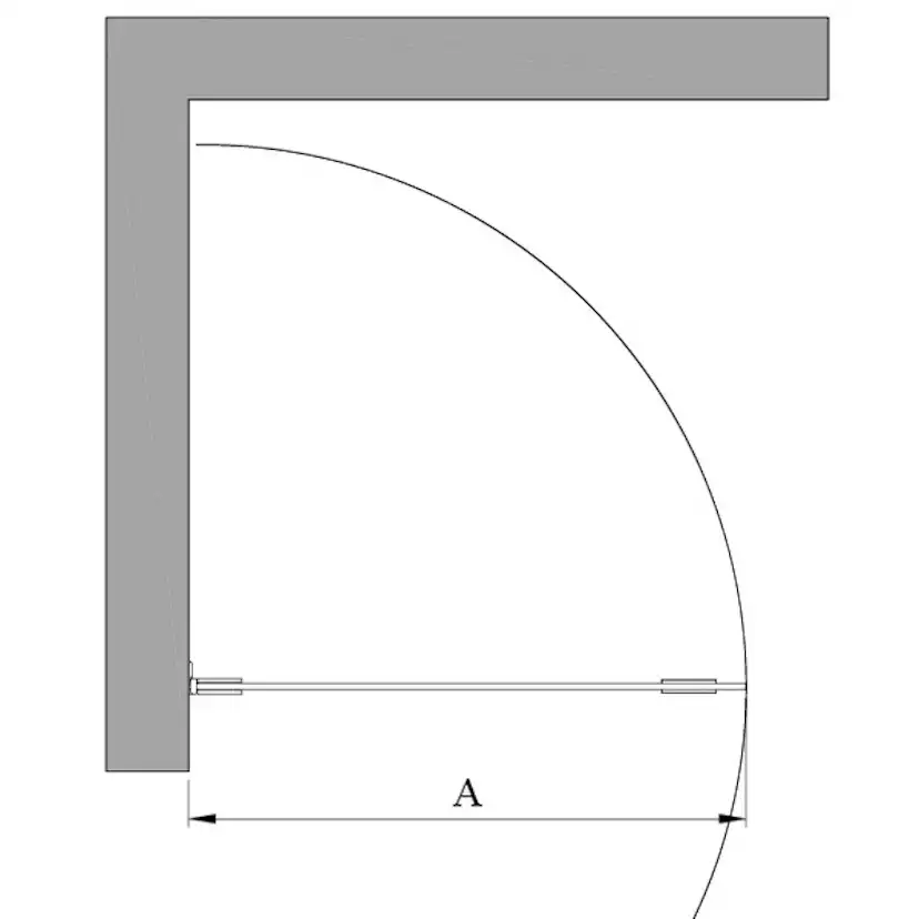 Vetro 512 Vändbar duschdörr 680x2000 mm, Mässing Profiler