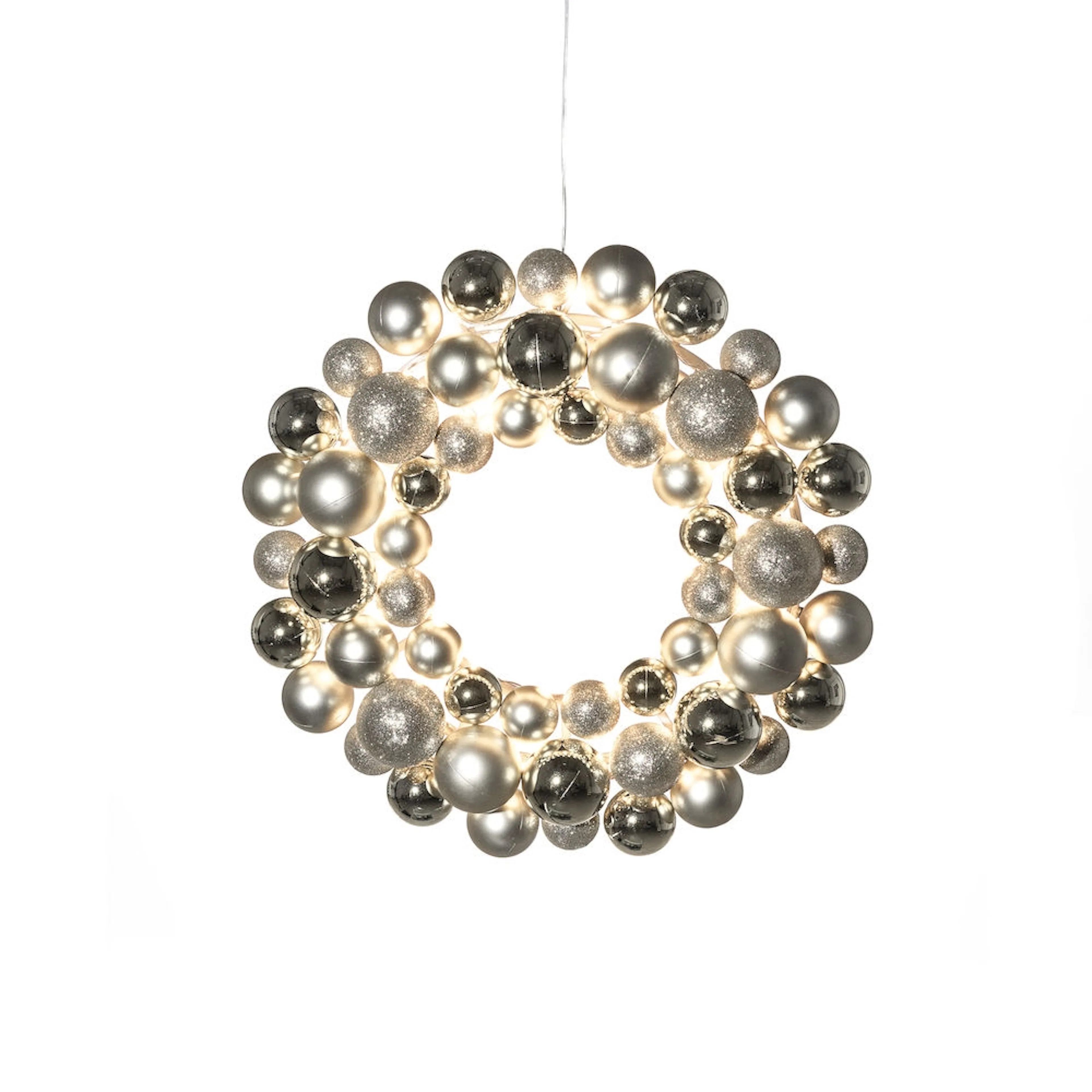 B/O Julkrans 40cm 50 LED Silver
