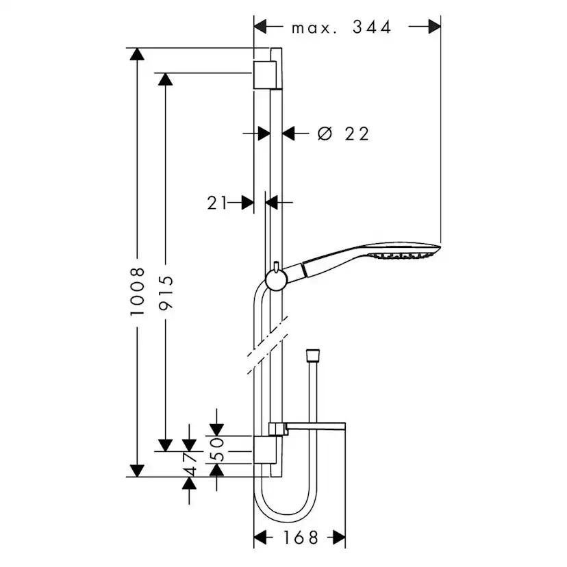 Duschset Hansgrohe Raindance Select E 150 3jet 90 cm