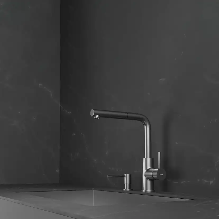 Diskmedelspump Scandtap Steel Clean Dispenser Rostfri Rostfritt Stål