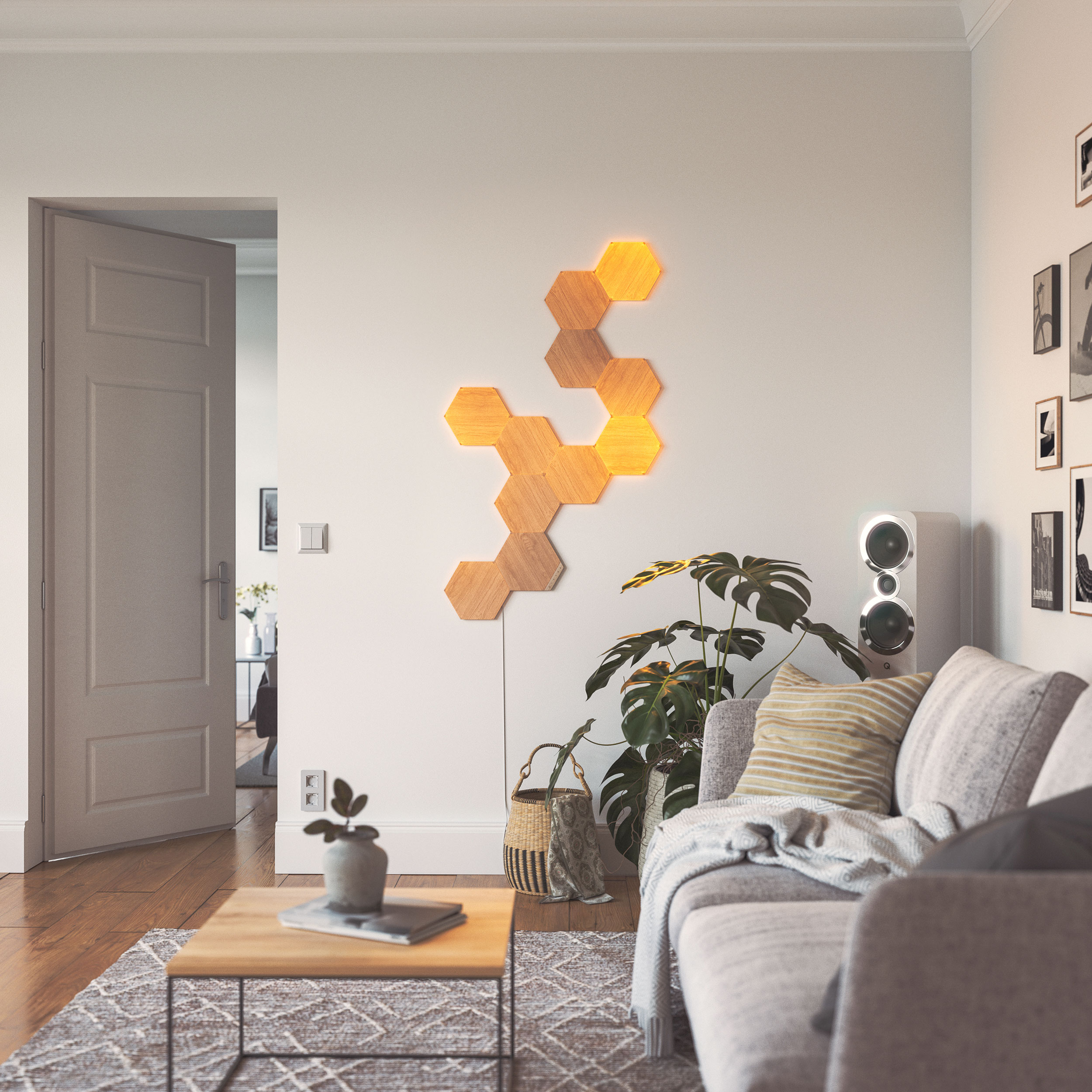 Belysningssystem Nanoleaf Elements Hexagons Startkit 13-pack