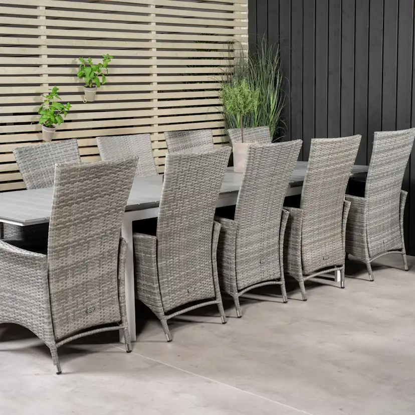 Levels Dining Table 224/324*100 - White Alu / Grey Aintwood Vit/Grå