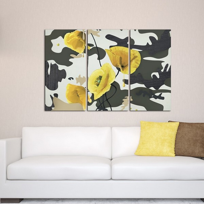 Tavla - Målad av vallmo - Triptyken 120x80 120x80 cm