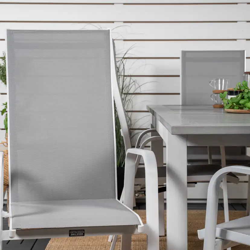 Albany Dining Table 152/210*90 - White Alu / Grey Aintwood+C Vit/Grå