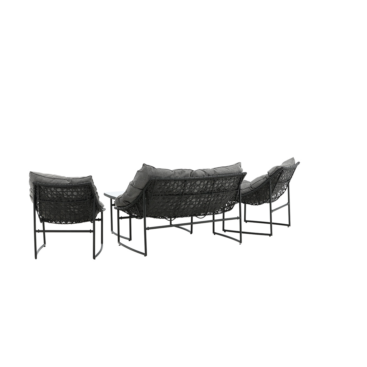 Loungeset Venture Home Ture Soffgrupp Svart med Dynor Utomhus