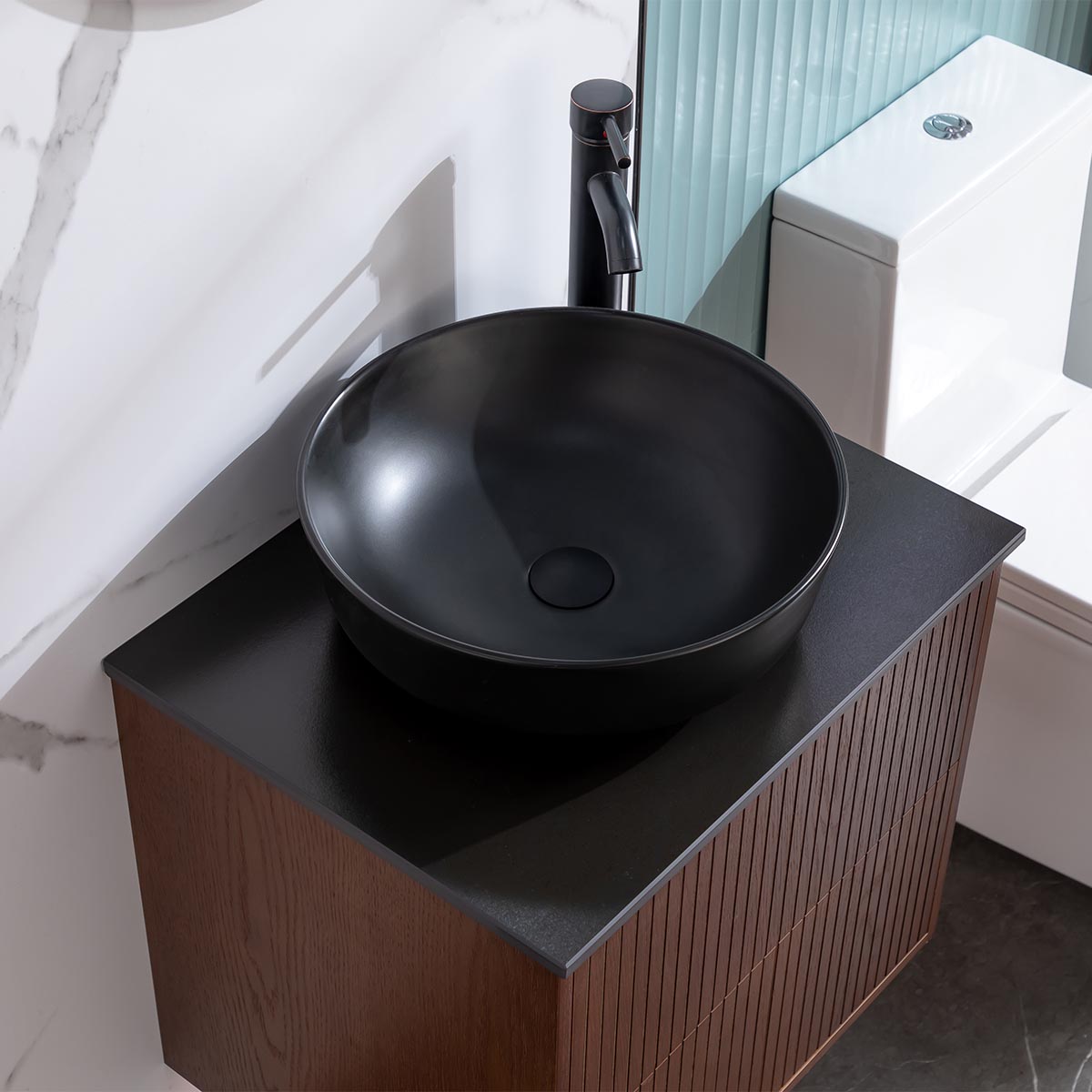 Washbasin Cabinet Bathlife FÖRTJUST 60 Brown oak Bredd: 600 mm