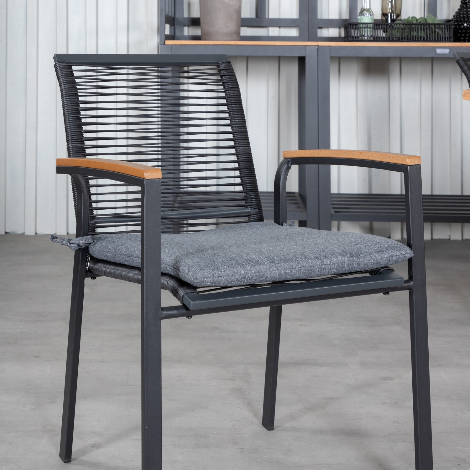 Matgrupp Utomhus Venture Home Perla 152 med 6 Douglas Trädgårdsstolar