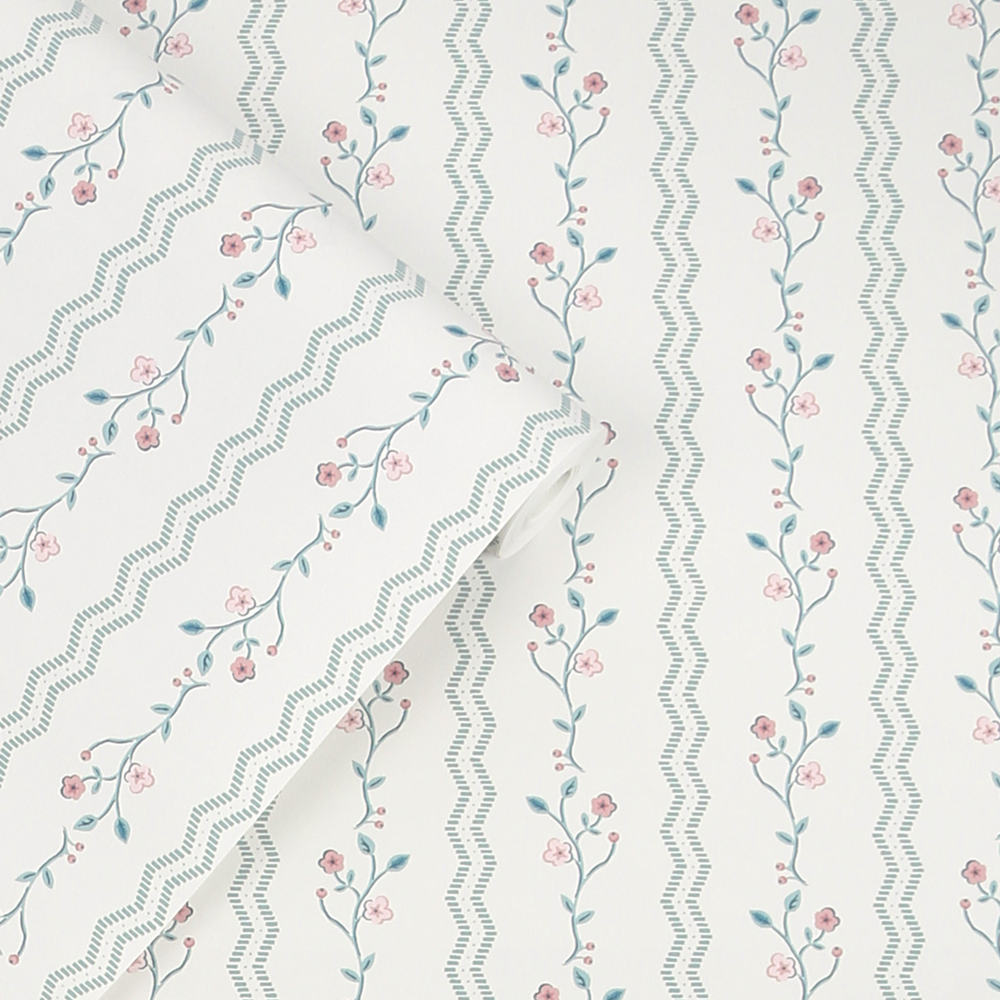 Tapet Laura Ashley Blencow Stripe Dark Duck Egg Blå 122748