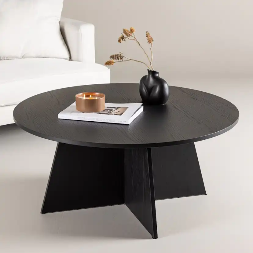Soffbord Venture Home Bootcut Svart Runt Vardagsrumsbord