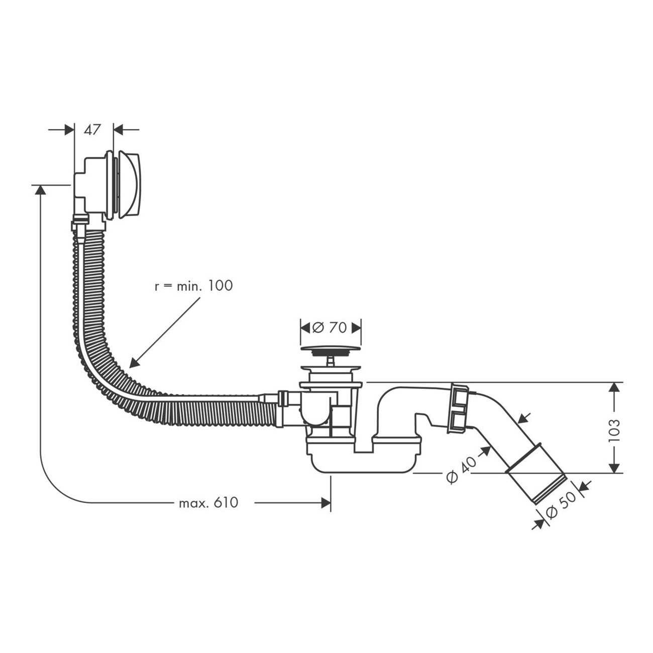 Avloppsset Hansgrohe Flexaplus