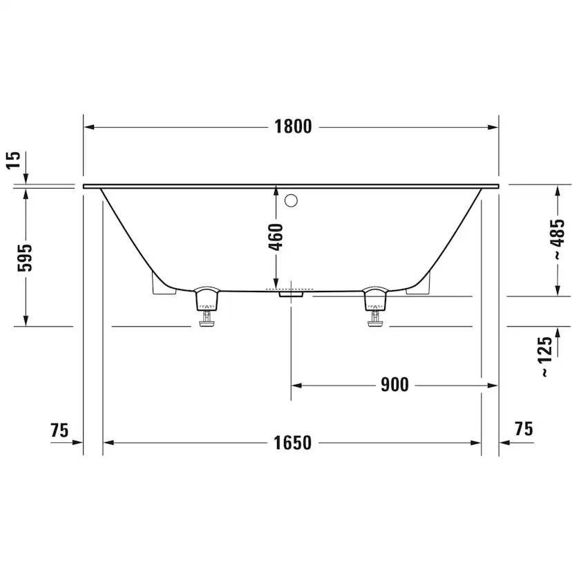 Badkar Kanel Matt 1800x800 mm Kanel
