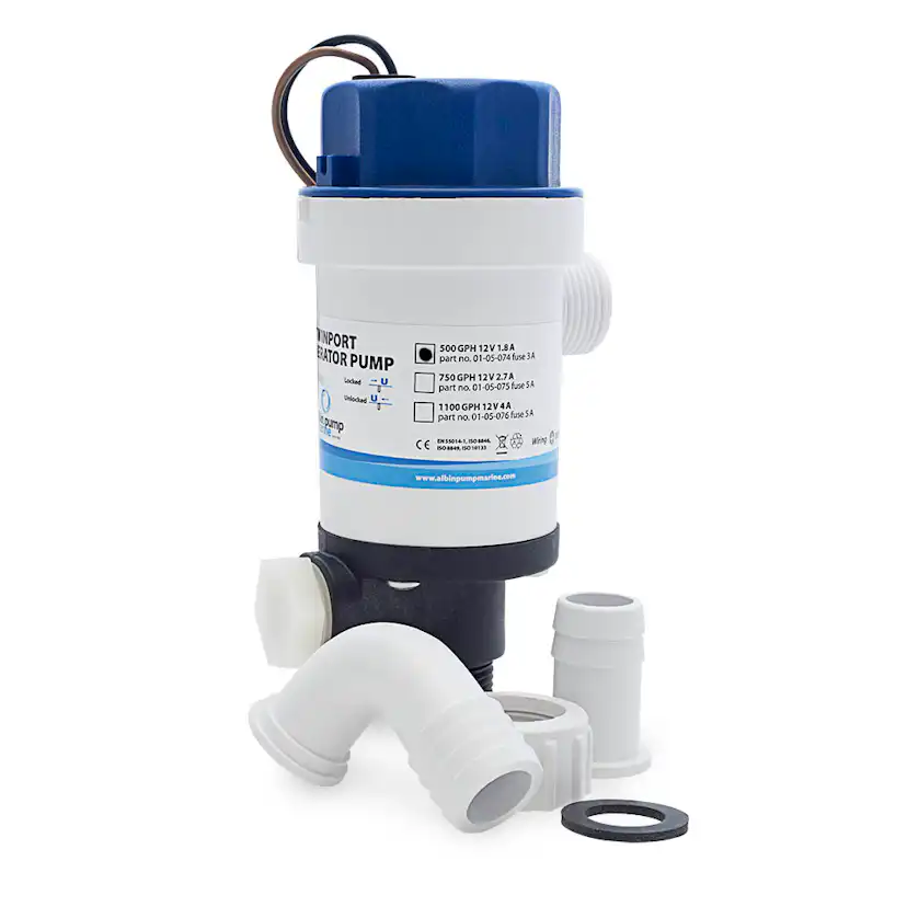Pump Albin Group Marine Twinport Aerator 500 GPH 12V