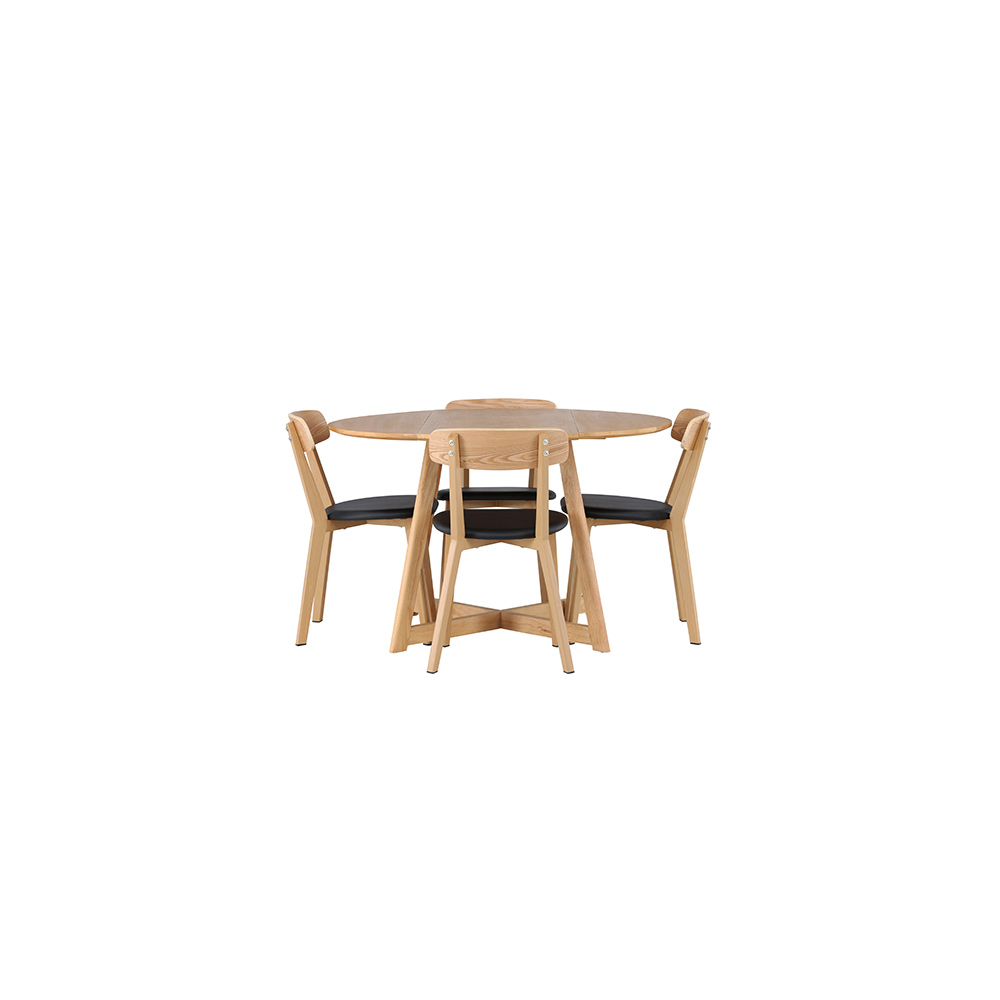 Matgrupp Venture Home Yakidon Ø120 cm med 4 st Sanjos stolar