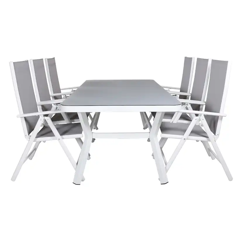 Matgrupp Utomhus Venture Home Virya 160x90 med 6 Break Trädgårdsstolar