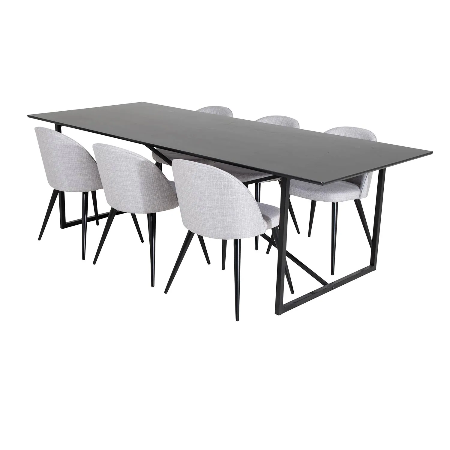 PalaceTable -Black+Velvet Chiar-Light Grey_6 Svart/Ljusgrå
