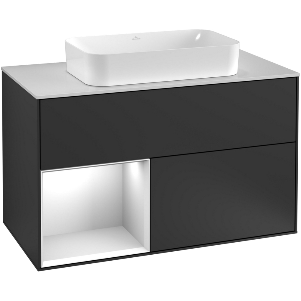 Tvättställsskåp Villeroy & Boch Finion med 2 Lådor Hylla och Bänkskiva för Fristående Tvättställ