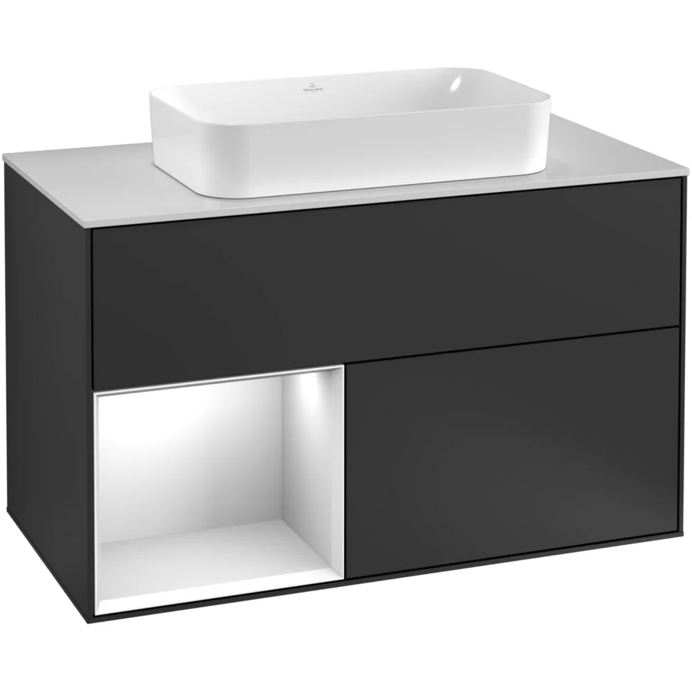 Tvättställsskåp Villeroy & Boch Finion med 2 Lådor Hylla och Bänkskiva för Fristående Tvättställ