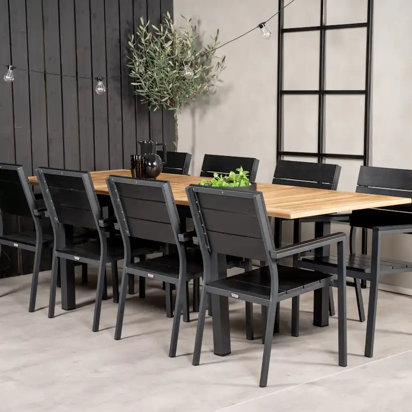 Matgrupp Venture Home Perla 160/240 med 8 Lova Matstolar