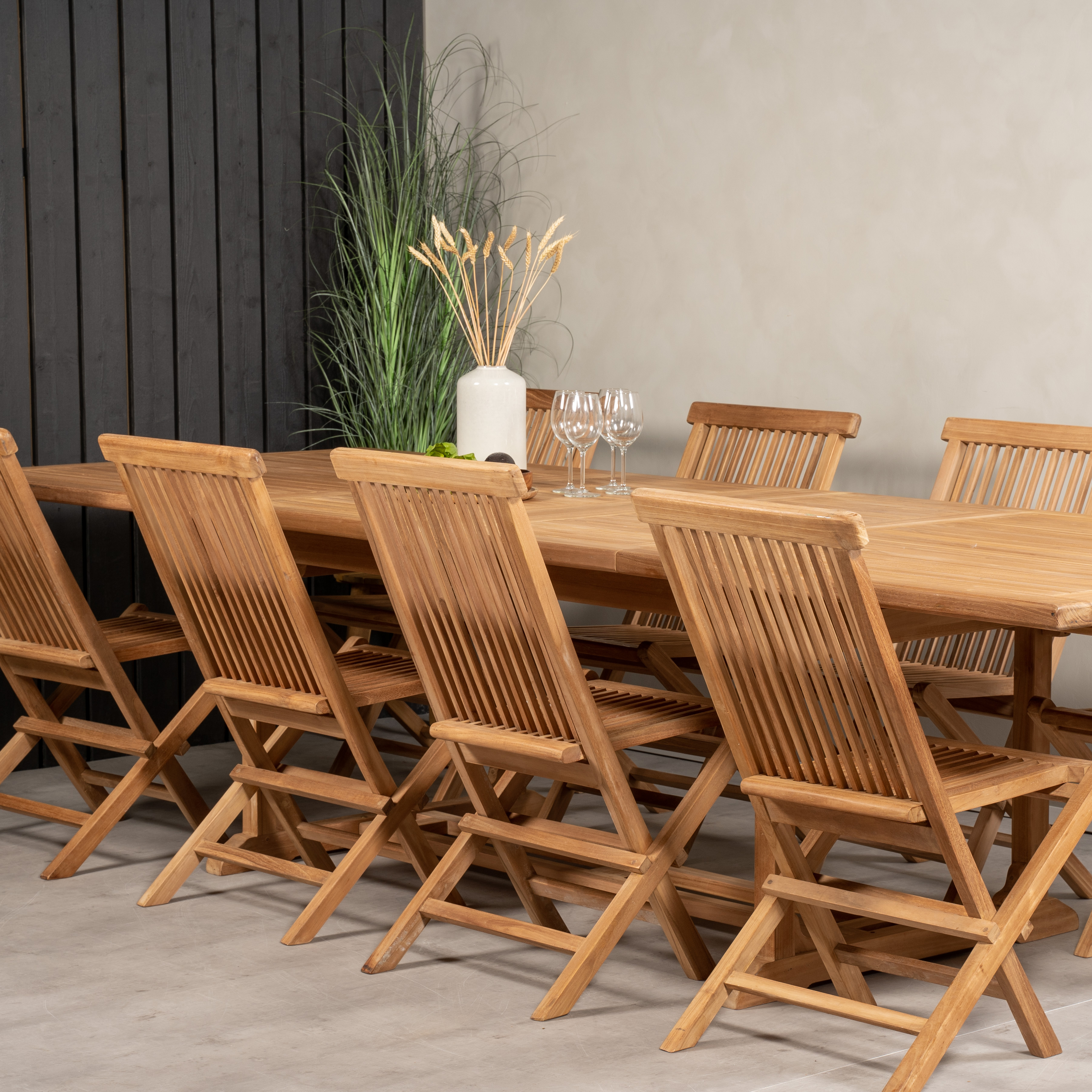 Matgrupp Venture Home Kiara 195/295 med 8 Stolar Utan Armstöd
