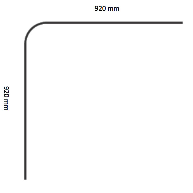 Duschsarg Leijma Stabil L-Form Svart
