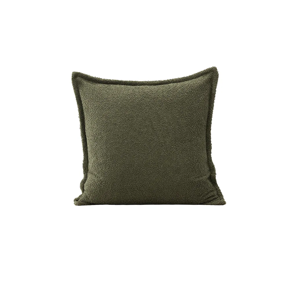 Tuva Cushion Cover Teddy fur - Dark Green Grön