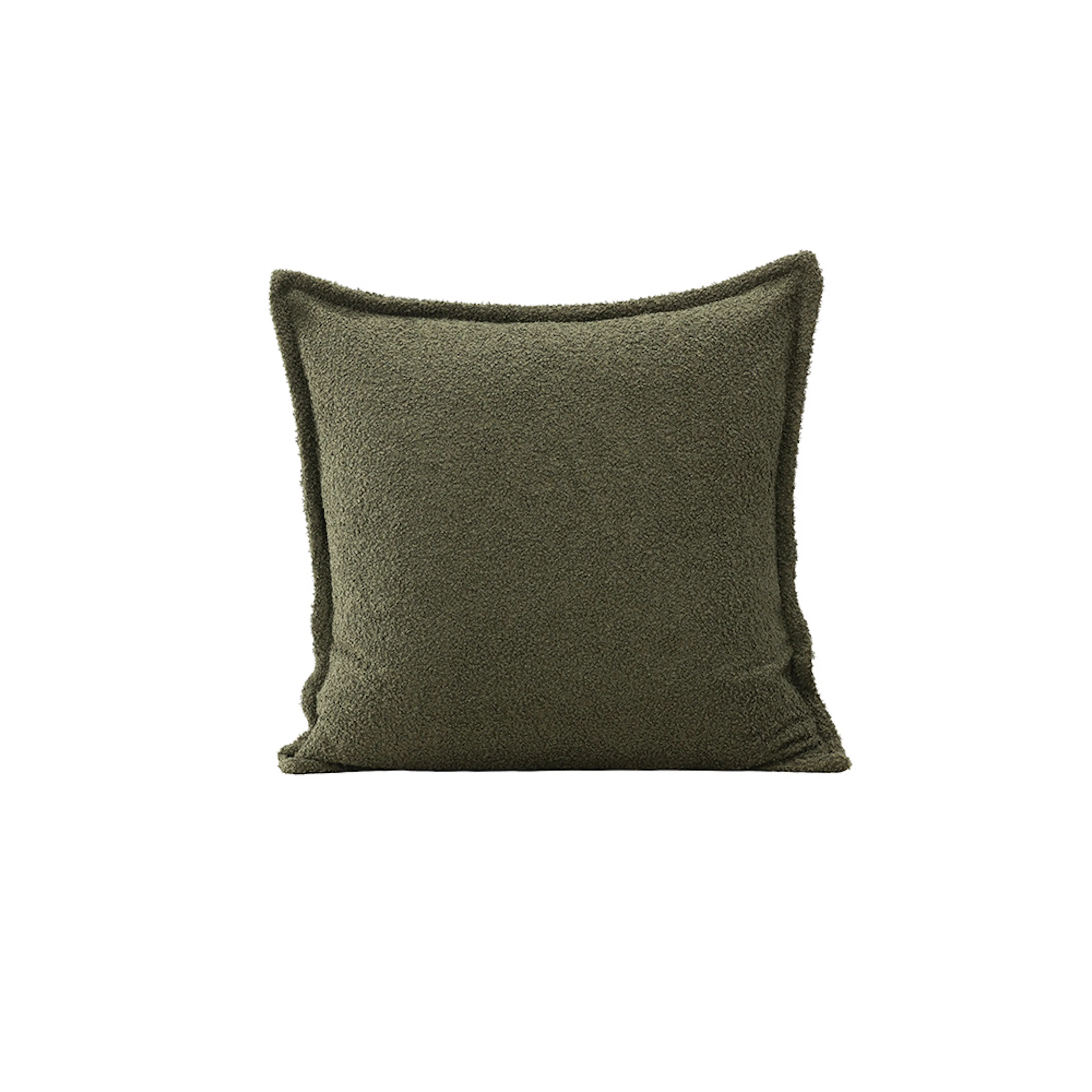 Tuva Cushion Cover Teddy fur - Dark Green Grön
