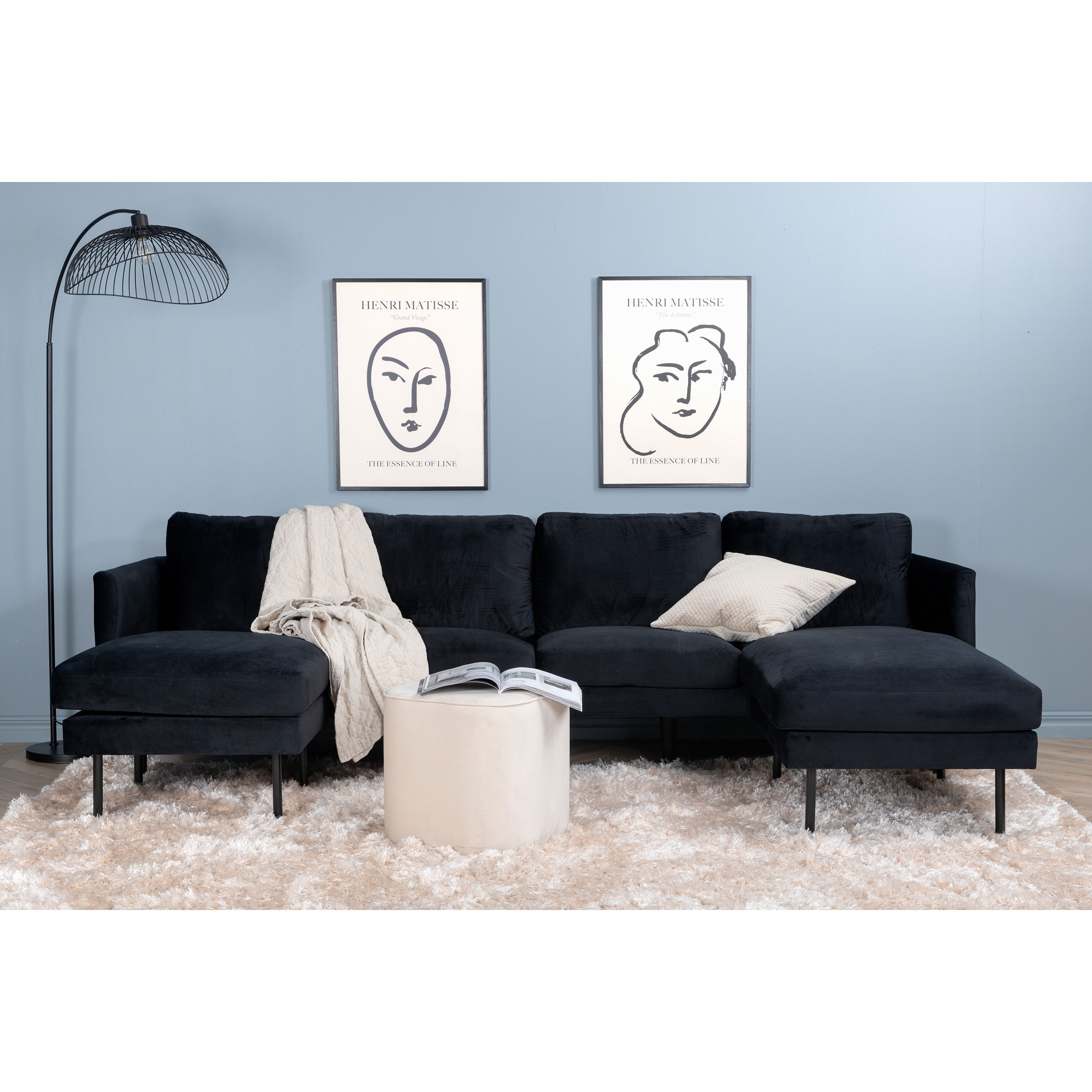 U-soffa Venture Home Zoom Sammet