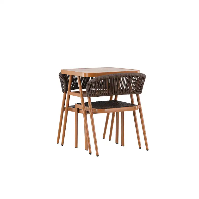 Caféset Venture Home Amadora Trädgårdsgrupp i Brun Aluminium