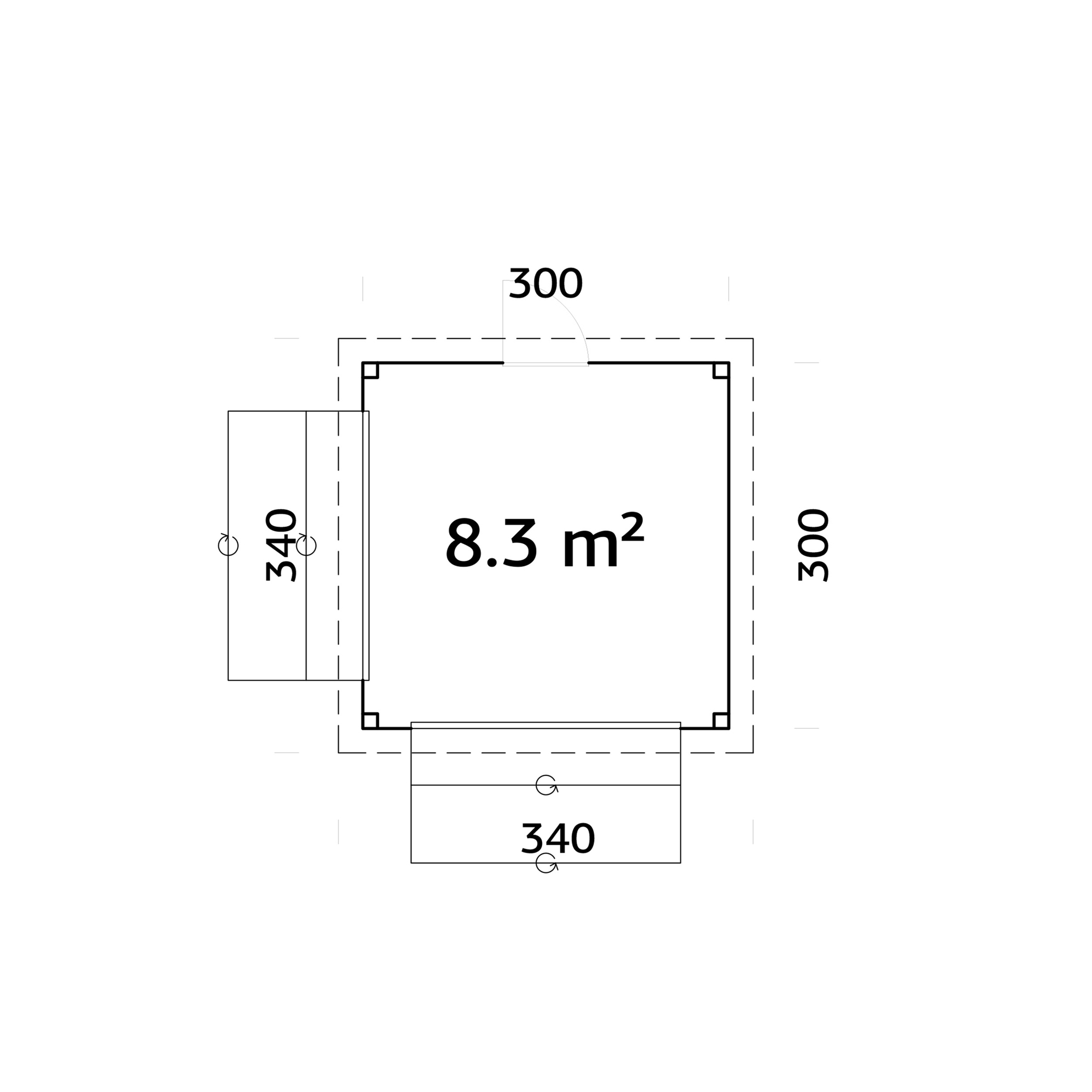 Kiosk Palmako Lenna 8,3 m2 Set 305
