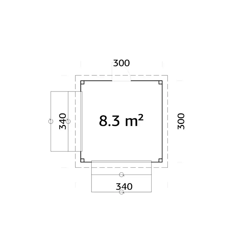 Kiosk Palmako Lenna 8,3 m2 Set 305