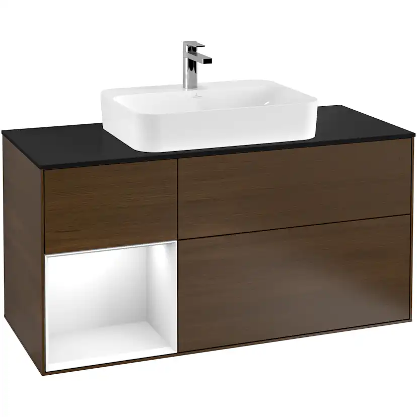 Tvättställsskåp Villeroy & Boch Finion med 3 Lådor Hylla och Bänkskiva för Ytmonterat Tvättställ