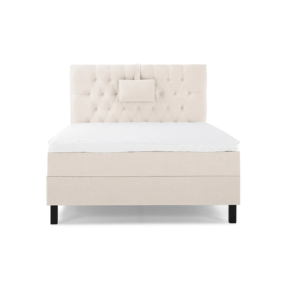Lucky Komplett Sängpaket 120x200 Skum Diamant Sänggavel Beige, Fast Skum, Lucky Liten Nackkudde