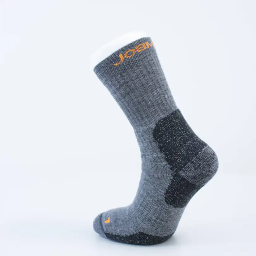 Socka Jobman Merino Tjock Mörkgrån/Svart