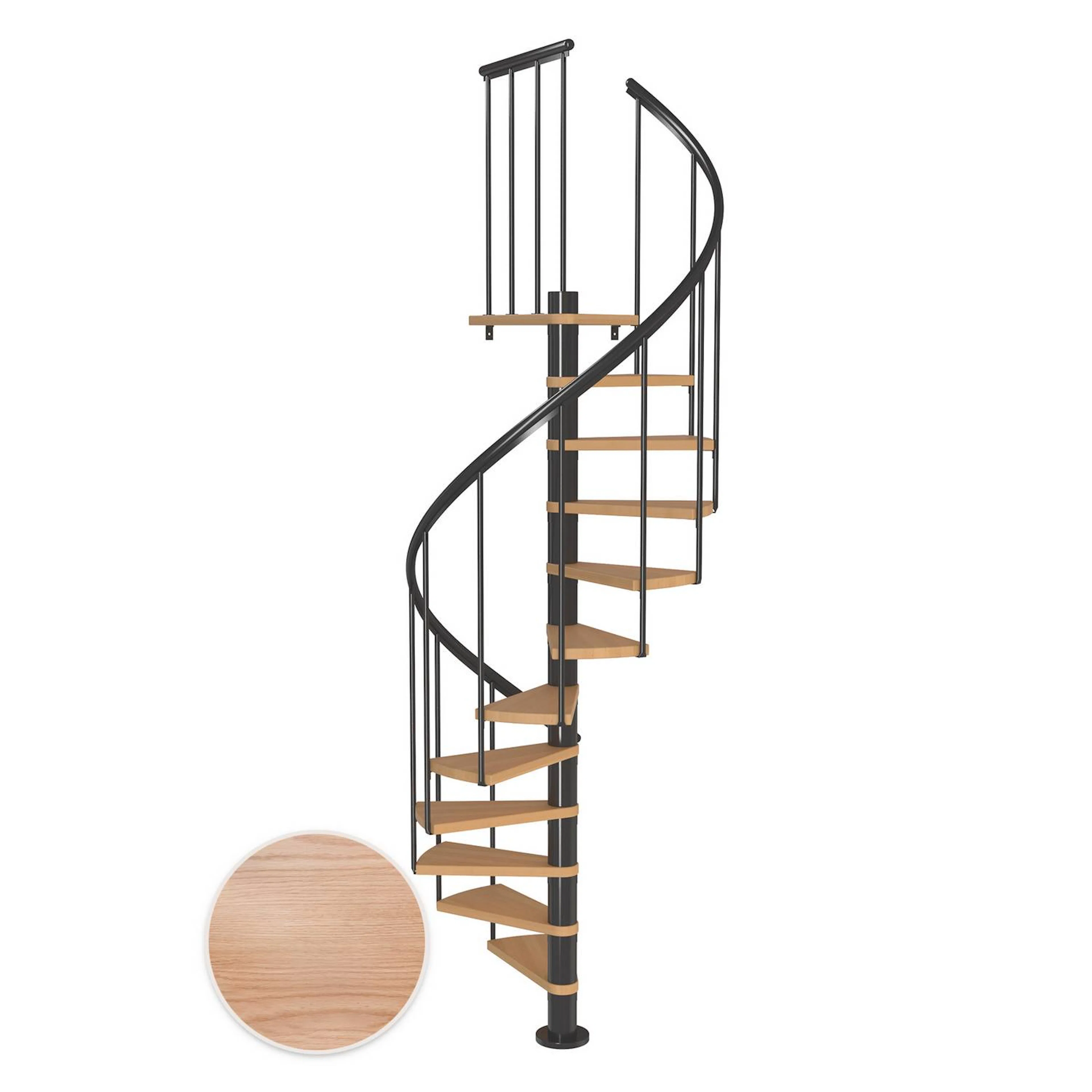 MONTREAL ek multiplex antracit CLASSIC2 12T Ø120 Antracit, Golv till golv höjd: 2665-3055 mm, 12+1 steg
