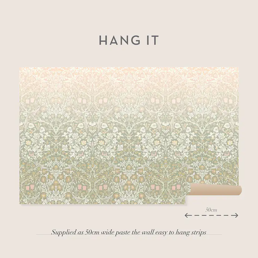 Fototapet William Morris At Home Blackthorn Sage & Pink