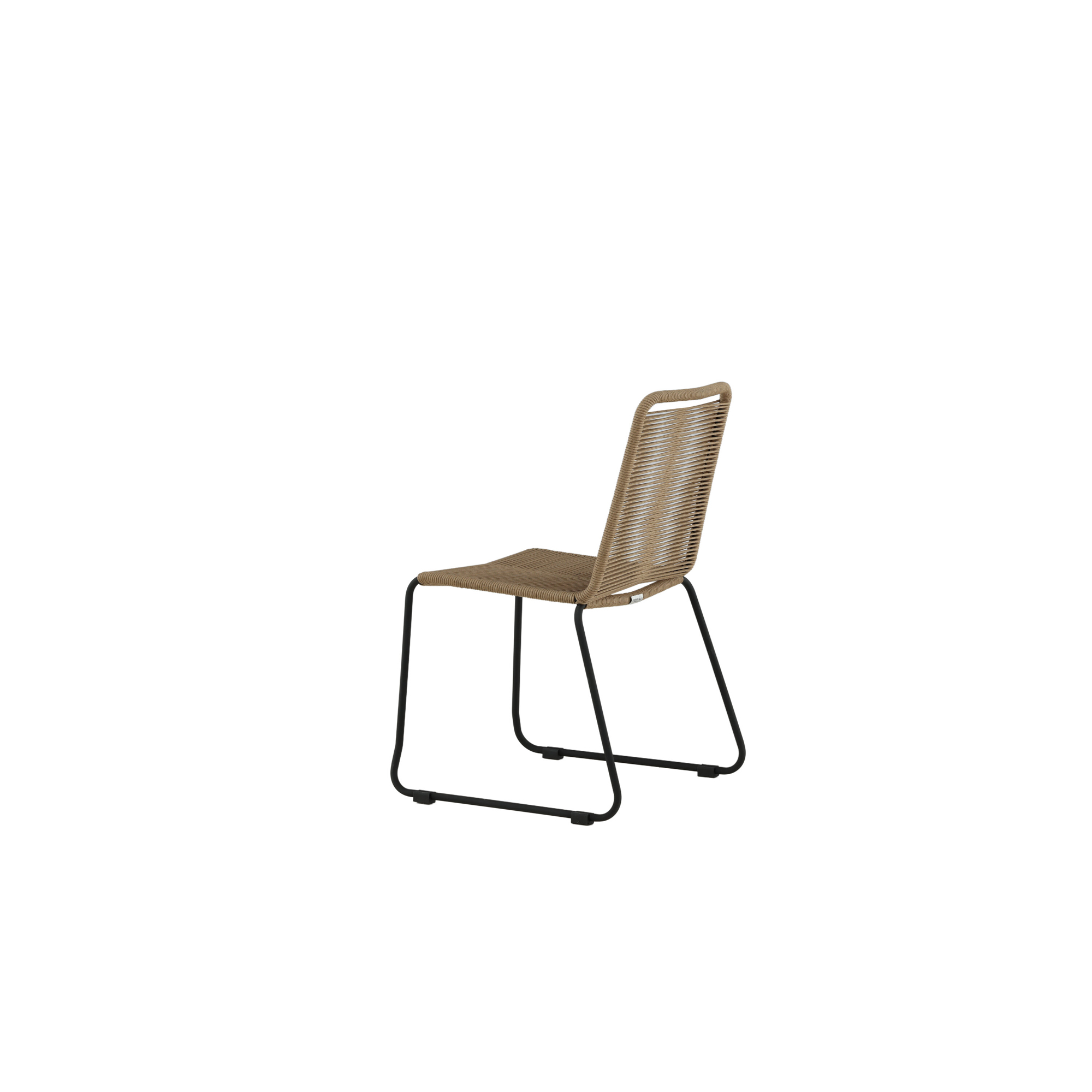 Lindos Stacking Chair - Black Alu / Latte Rope Svart/Latte