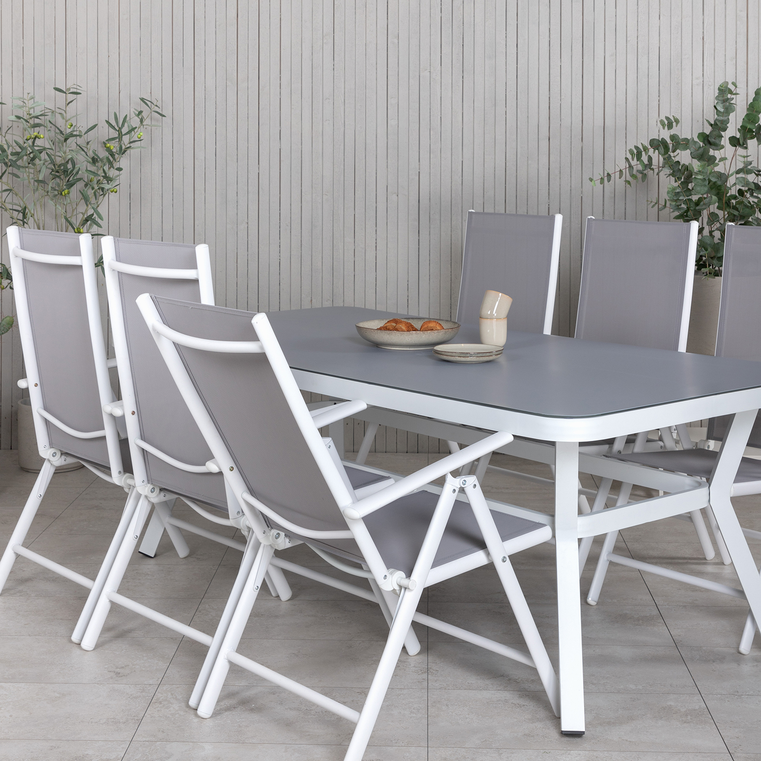 Matgrupp Utomhus Venture Home Virya 160x90 med 6 Break Trädgårdsstolar