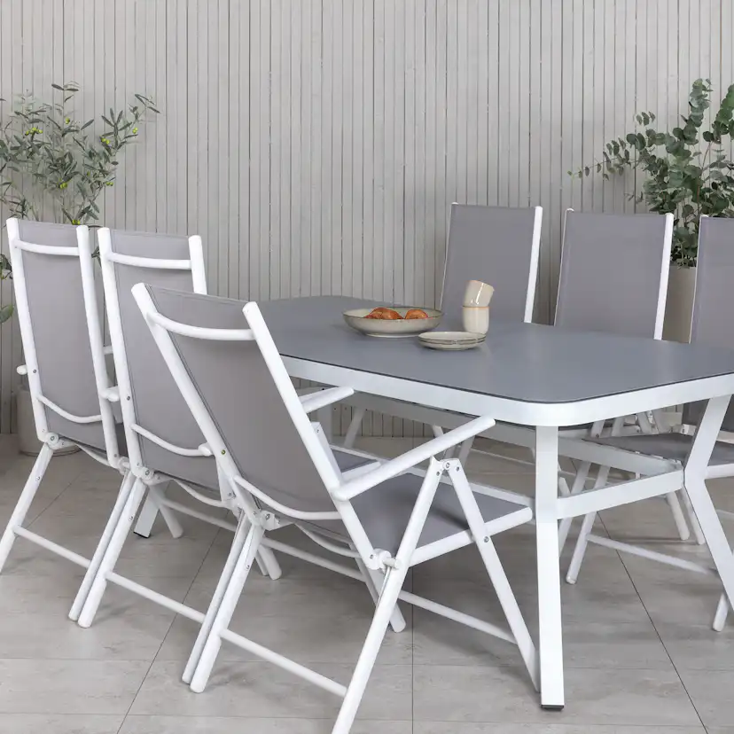 Matgrupp Utomhus Venture Home Virya 160x90 med 6 Break Trädgårdsstolar