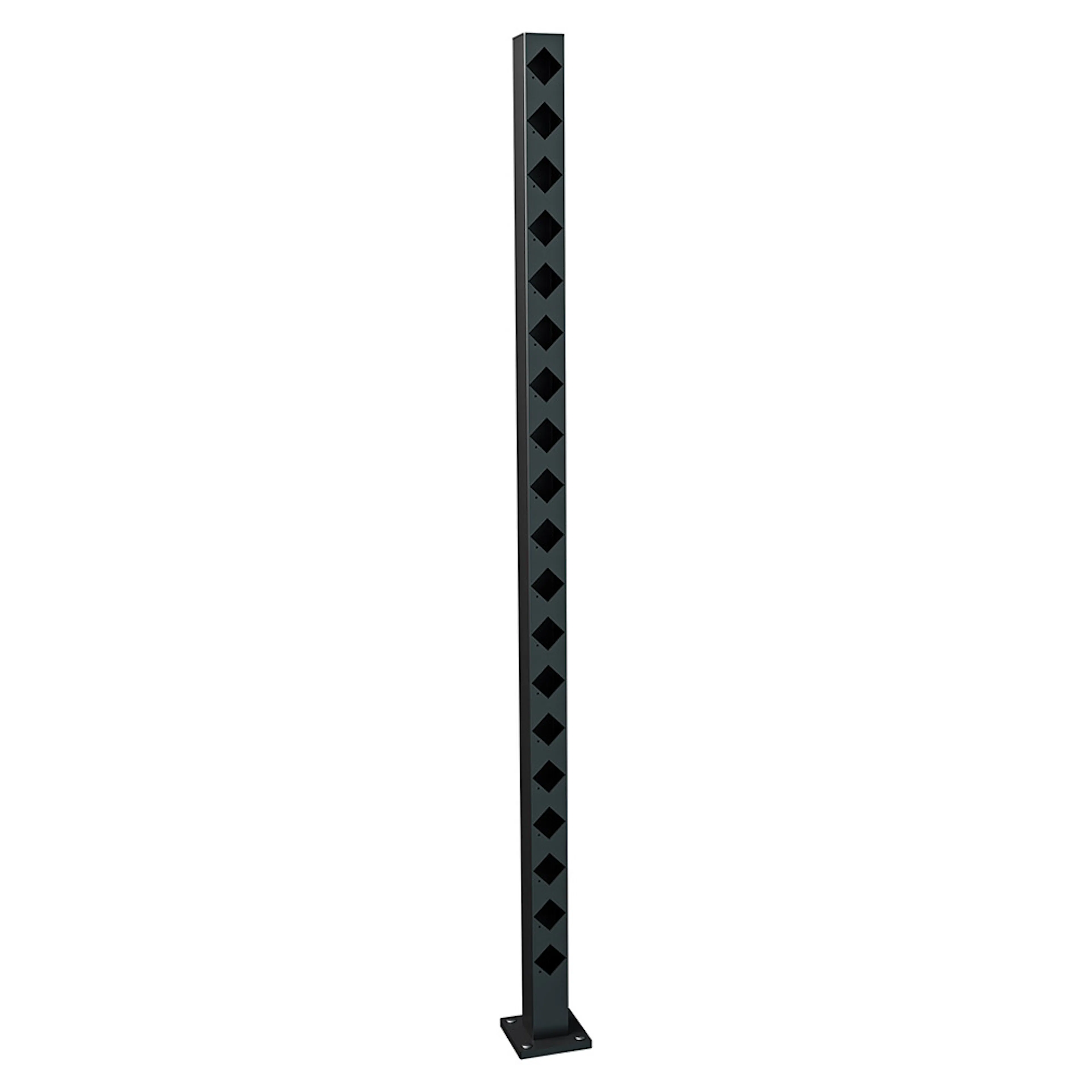 Staketstolpe Bolmen 1765 mm Ändstolpe SVART Höjd: 1765 mm, Svart