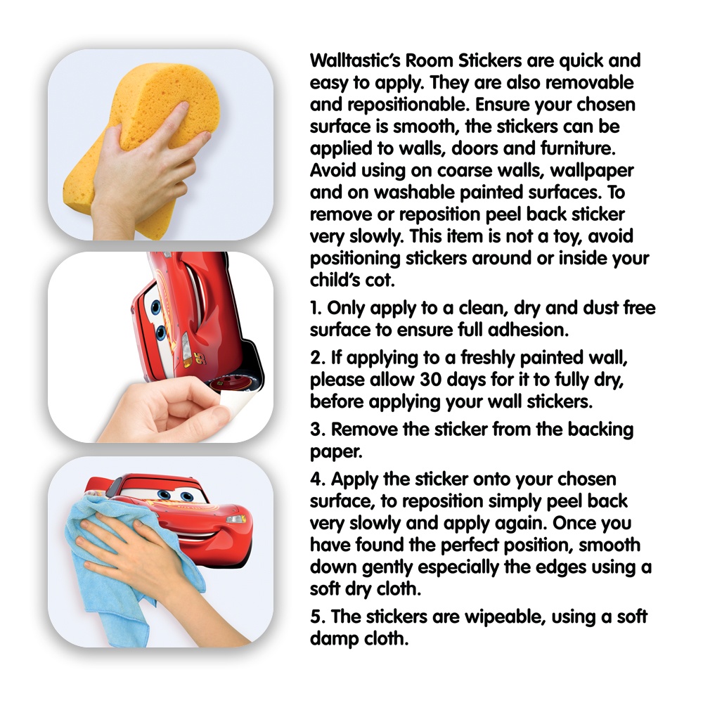 Väggdekor Walltastic Disney Bilar Wall