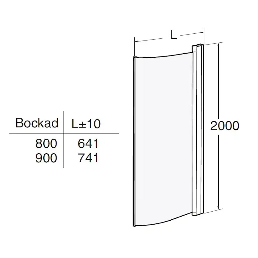 Duschdörr Contura Shower Space SBVF Bockad