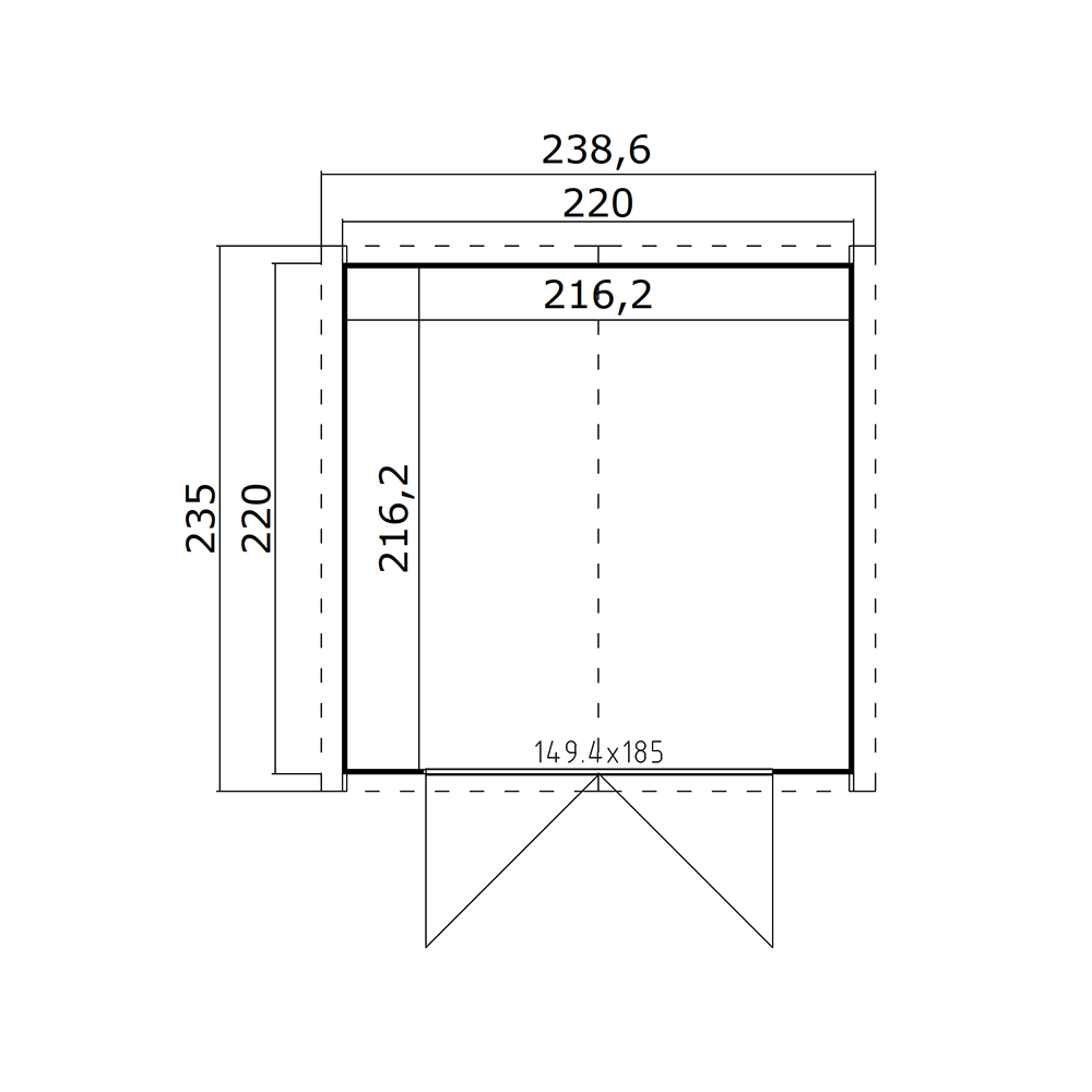 Förråd Landskap Stuva 4,8 m² Friggebod i Trä med Sadeltak