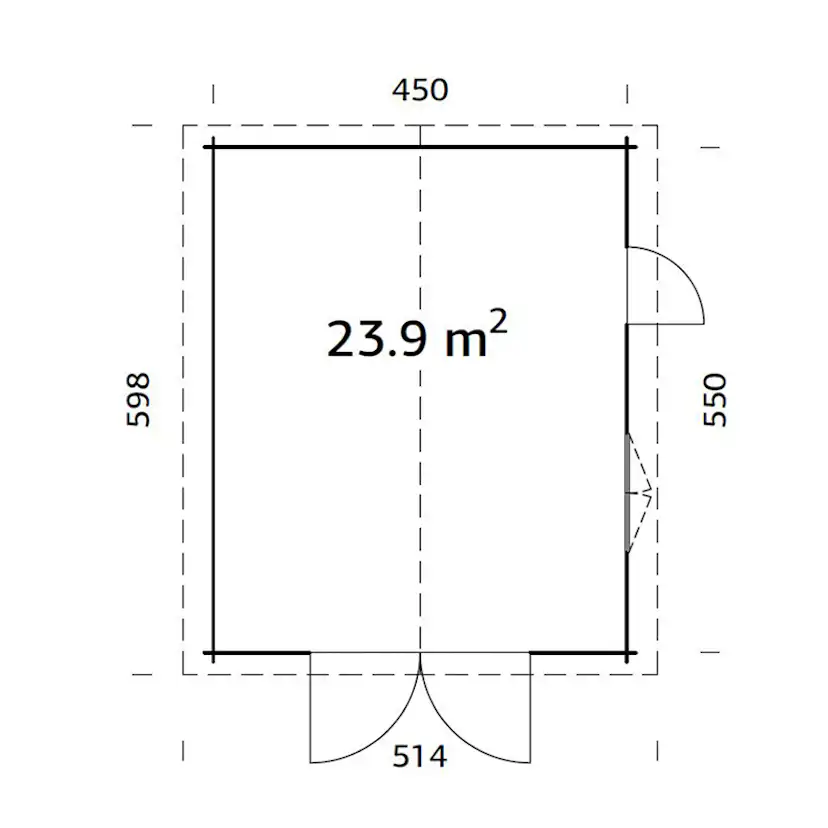 Garage Palmako Roger 23,9 m2 med Dörr