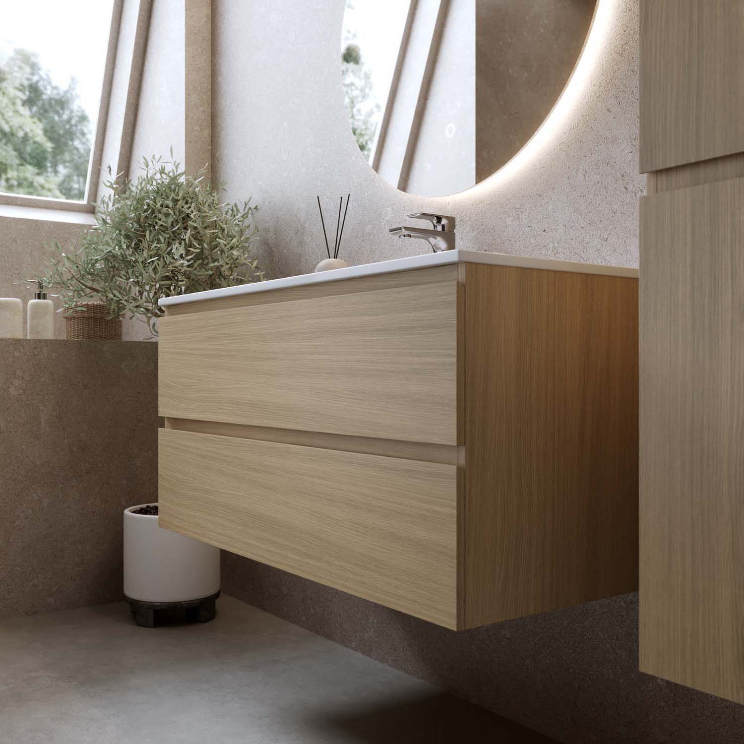 Tvättställsskåp Bathlife Eufori Ljus Ek