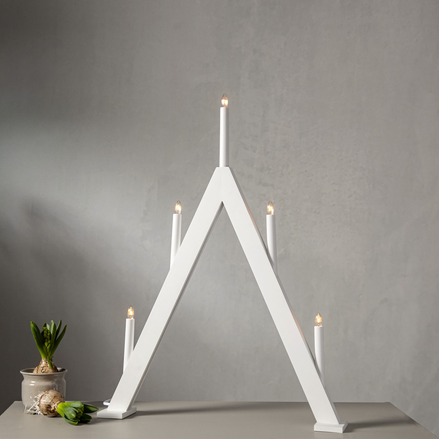 Ljusstake ALBO Vit, H: 660 mm