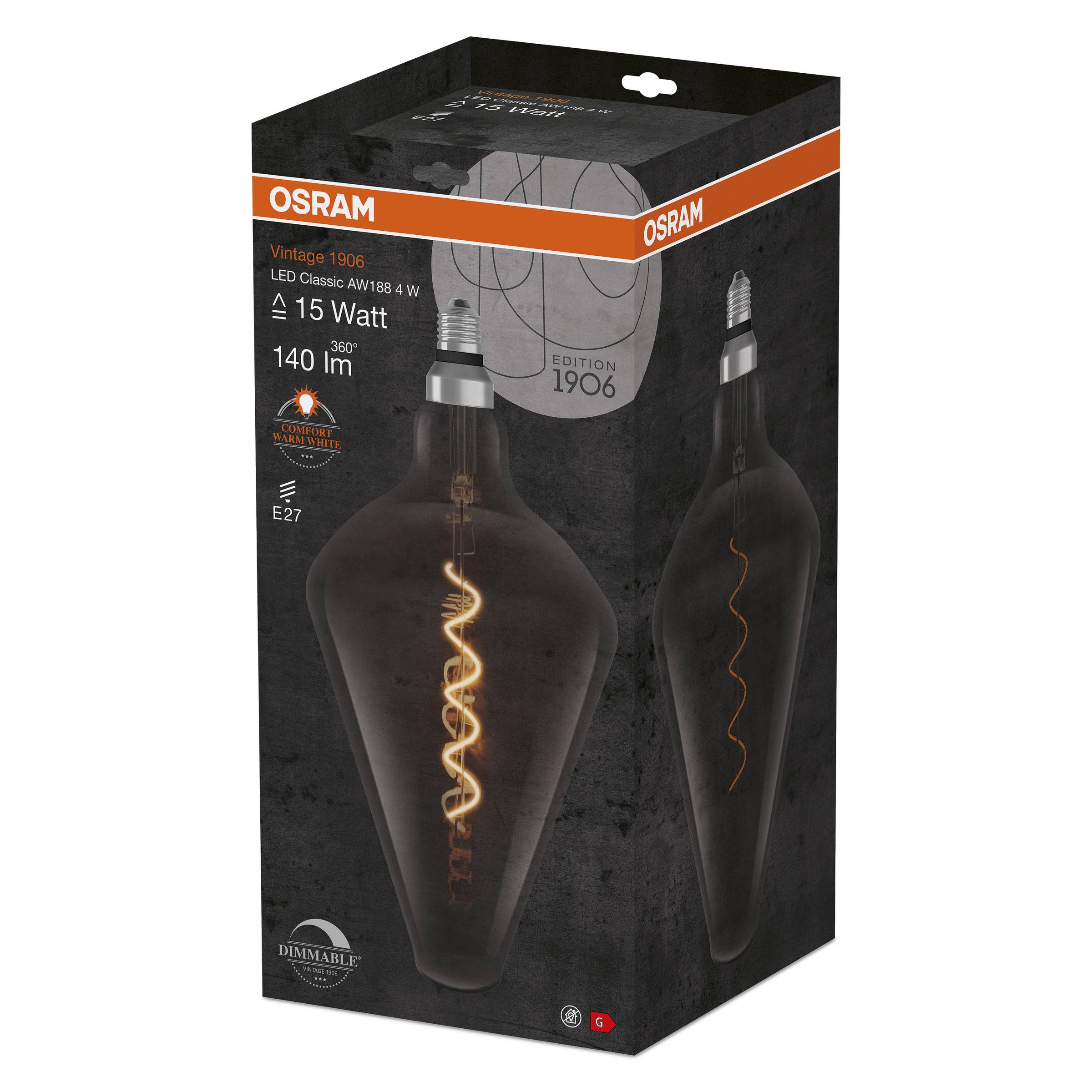 LED-Lampa Osram Deco AW188 E27 Vintage 1906 Dimbar