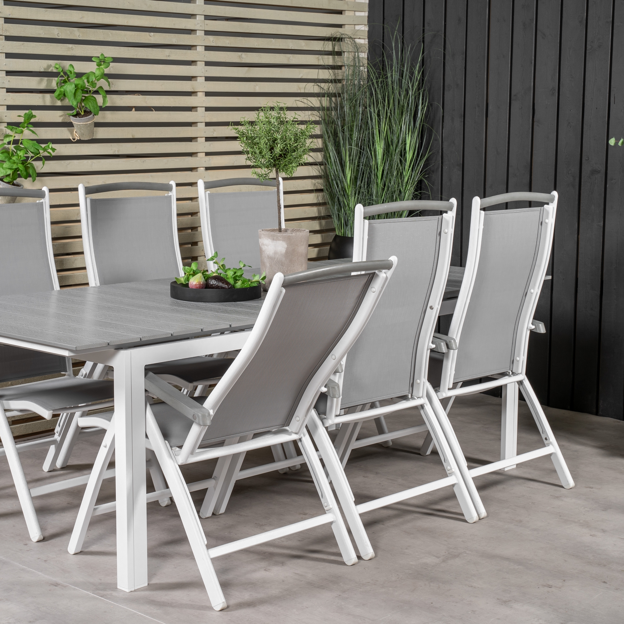 Levels Dining Table 224/324*100 - White Alu / Grey Aintwood Grå