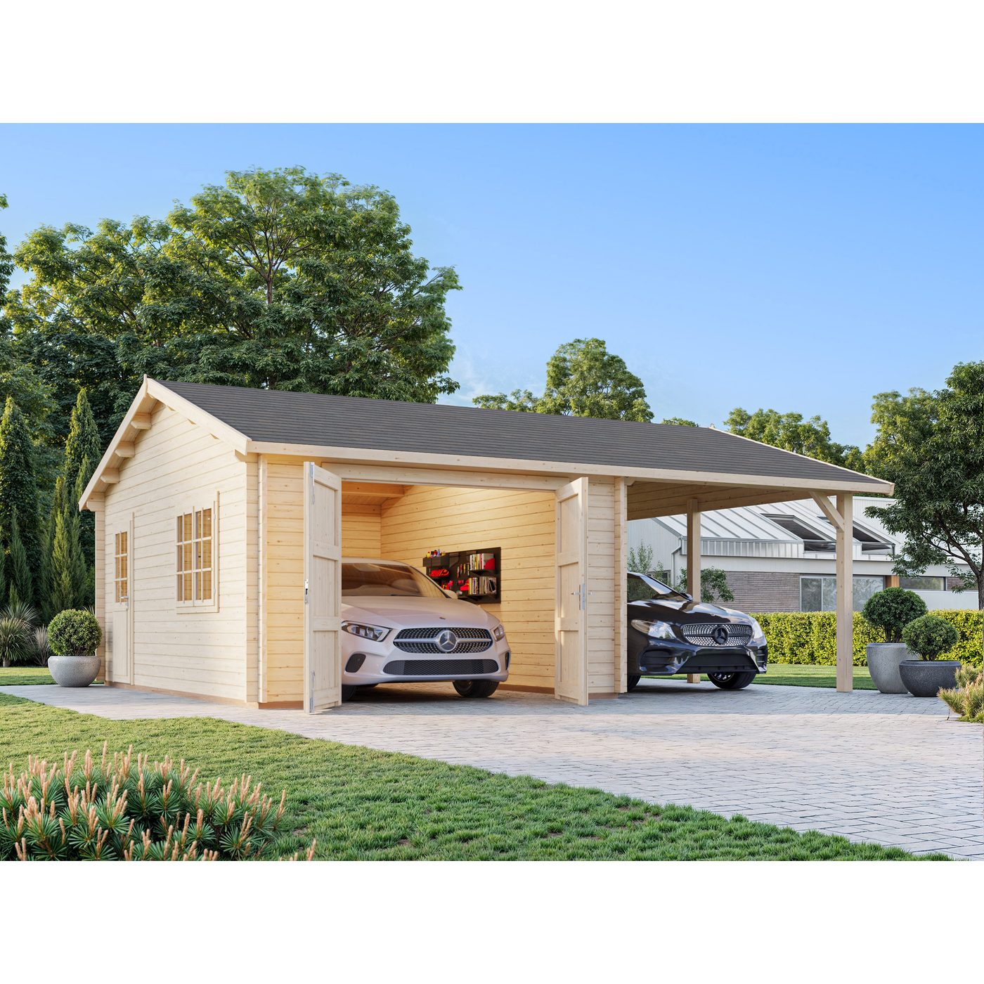 Roger 19,0+16,2 m2 with wooden gate NO Obehandlad