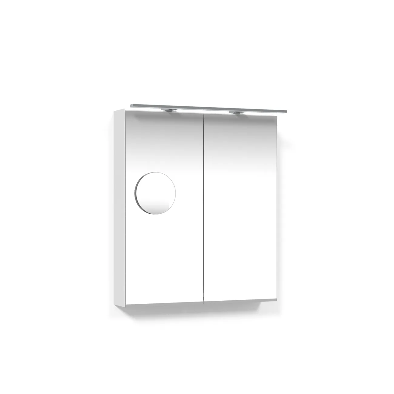 Crown Spgskp 60 Vit Ram.Fsp Bredd: 600 mm, Vit, Dubbla luckor, Med Förstoringsspegel